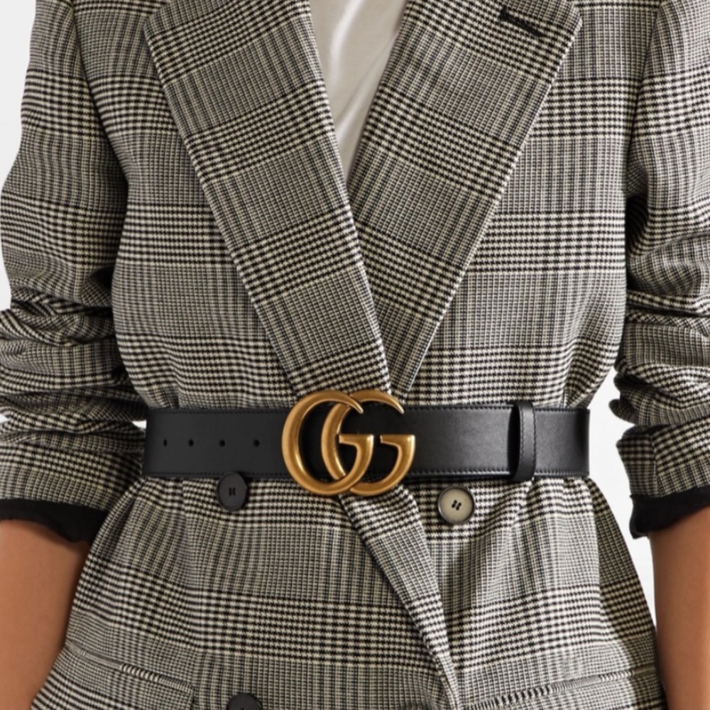 Gucci Marmont Belt - Black Medium Width SZ 75